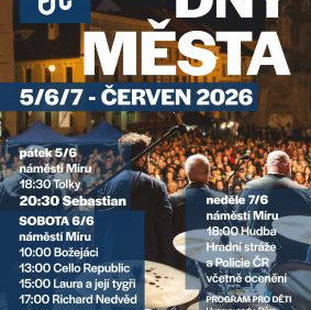 Dny města 2026: Tři dny plné hudby, setkávání a doprovodného programu