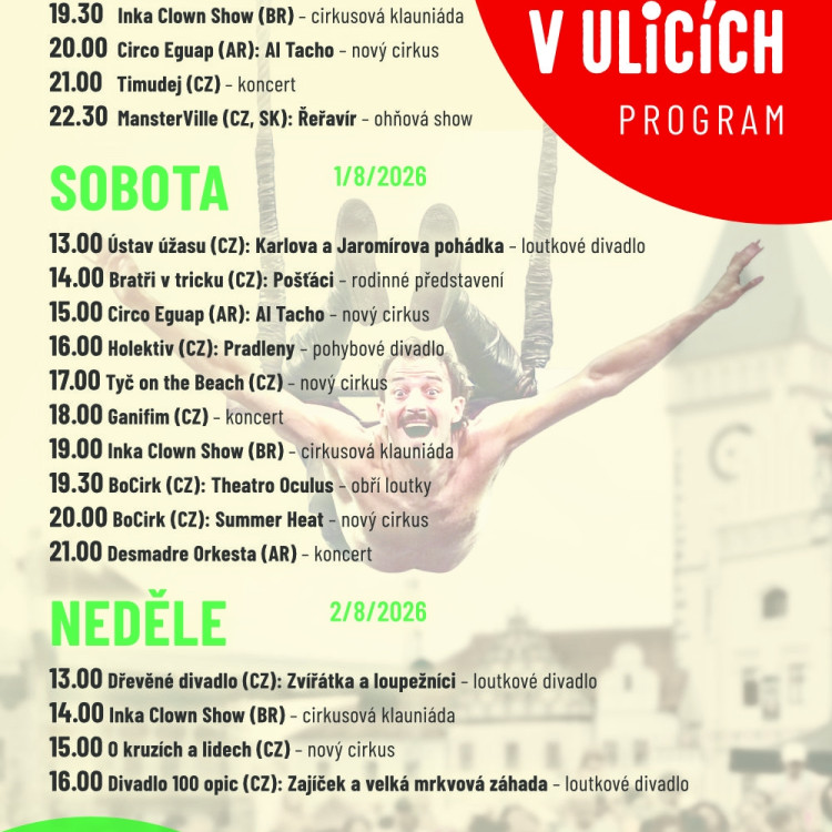 Komedianti v ulicích 2026 – mezinárodní festival pouličního divadla