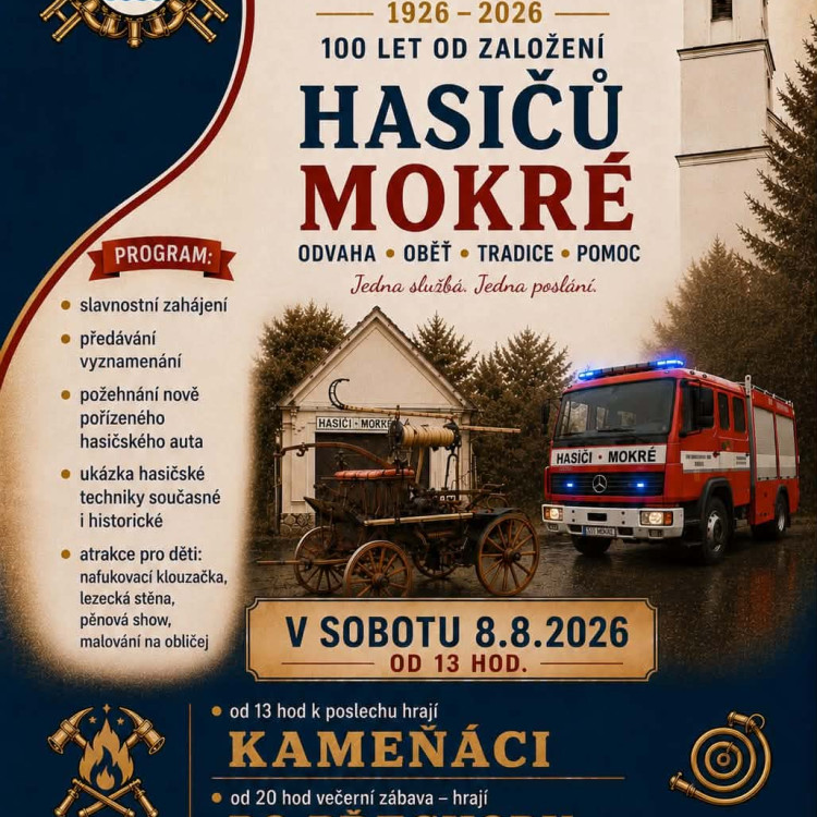 Oslavy 100 let od založení SDH Mokré