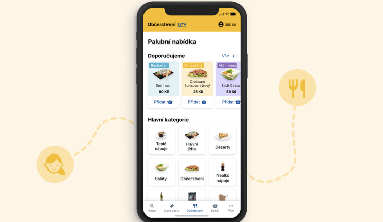 Káva zdarma v aplikaci (vlakem do Bratislavy a zpět)