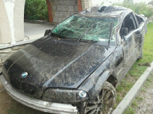 Takto dopadlo BMW po nehodě
