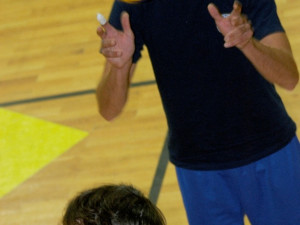 Smečař Peter Pláteník (vzadu) s Petrem Zapletalem.