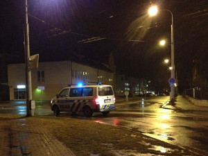 Policejní vůz na místě nehody