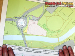 Studie okružní křižovatky, která nakonec nebyla zrealizována