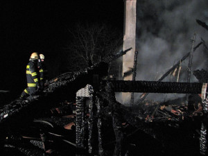 Požár rodinného domu v Roudném