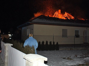 Požár rodinného domu v Roudném