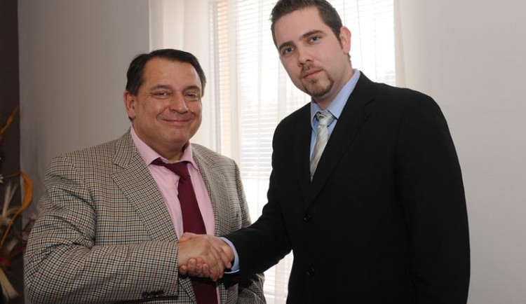 Jiří Paroubek s novým šéfem jihočeské stranické organizace Tomášem Dvořákem