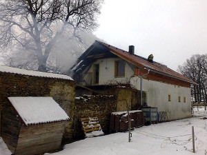 Požár rodinného domu v Libívi