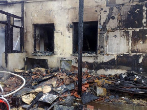 Požár rodinného domu v Libívi