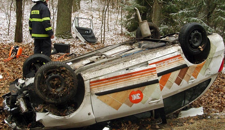 Havarovaná fabie u Majdaleny