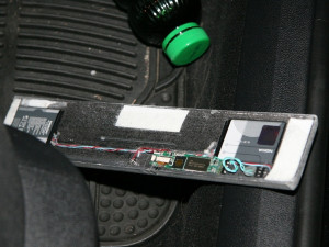 Skimmovací zařízení ve voze