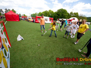 Florbalovou holí na přesnost se musely děti trefit do děravého brankáře