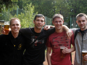 Bývalí hráči Jihostroje - zleva Marek, Motys, Pražák a Kozák