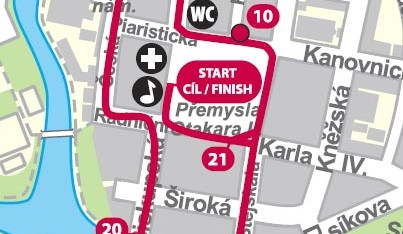 Část trati Budějovického 1/2Maratonu