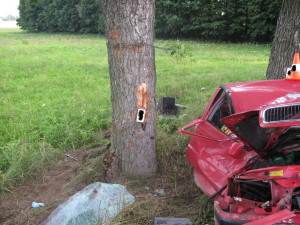 Následky nehody v Písku