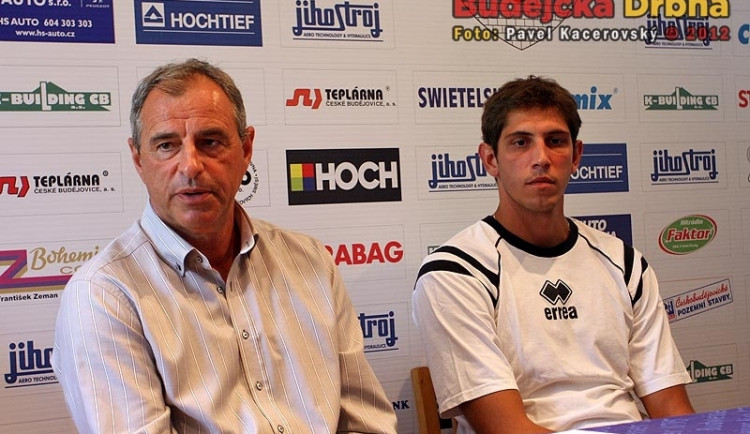 Prezident VK České Budějovice Jan Diviš s Peterem Pláteníkem