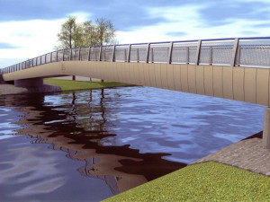 Očekávaná podoba lávky u Budvar Arény