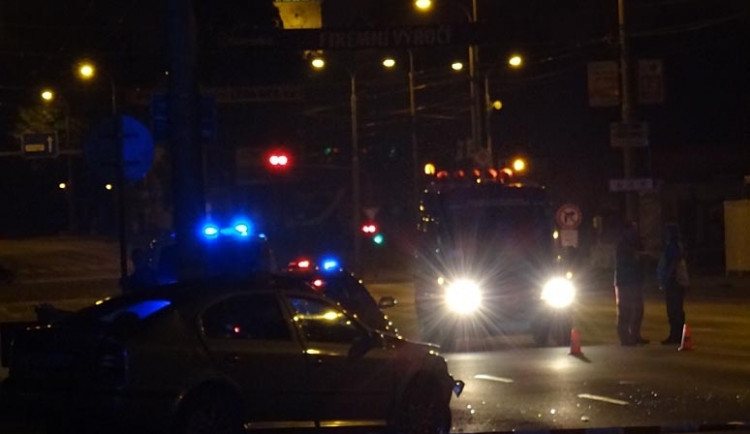 Havarované vozidlo Škoda Octavia u Výstaviště