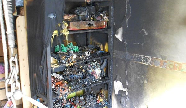 Dětský pokoj bytu na Pražské třídě po požáru