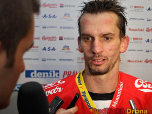 Radek Martínek při pozápasovém rozhovoru