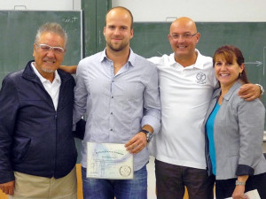 Doktor Kenzo Kase, zakladatel metody Kinesio Tape®, Michal Peroutka, Stefano Frassine a Graceann Forrester