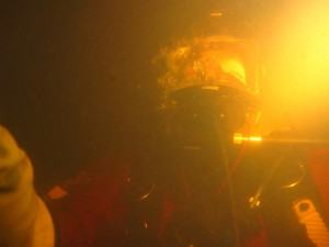 Václav Svoboda na dně římovské přehrady