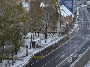 Pohled na novou zastávku Poliklinika Jih
