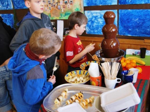 Čokoládová fontána fondue