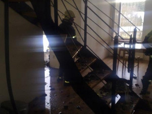 Dům v Zalinách po pondělním požáru