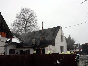 Požár rodinného domu v Bukové