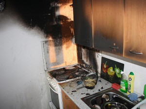 Požár kuchyně v domě v Loucké ulici