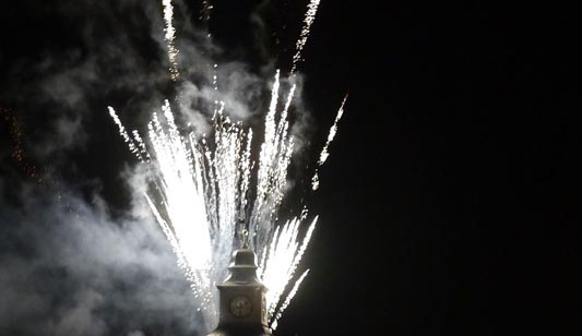 Novoroční ohňostroj v Třeboni