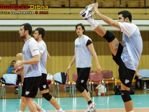 Volejbalisté Ankary při tréninku v budějcké Sportovní hale