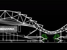 Návrh nového Centra halových sportů, který se soutěže nakonec nezúčastnil
