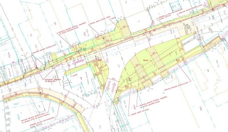 Výřez ze situačního plánu návsi v Českém Vrbném