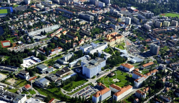 Nemocnice České Budějovice ze vzduchu