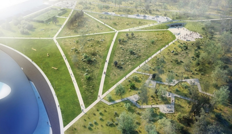 Vítězný návrh podoby Parku Čtyři Dvory