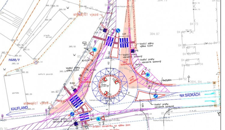Projekt nového kruhového objezdu u Kauflandu