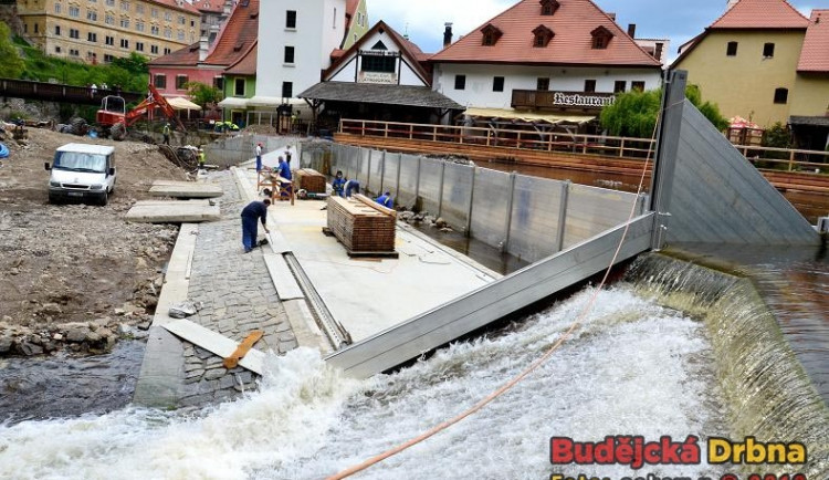 Rekonstrukce jezu Jelení lávka Český Krumlov - květen 2013