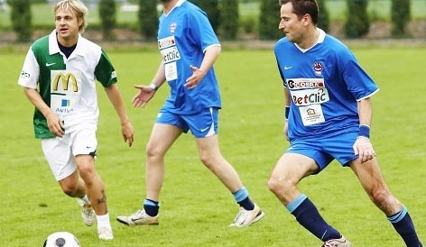 Robert Záruba při fotbalové exhibici na Hluboké