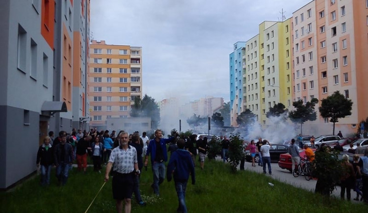 Protest kvůli problémům v soužití s Romy