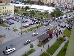 Protest kvůli problémům v soužití s Romy v Č. Budějovicích