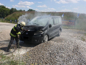 Požár Fiatu Scudo u Lišova