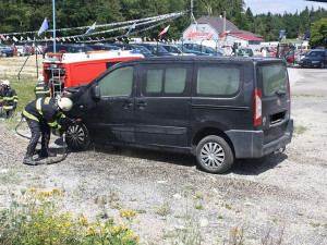 Požár Fiatu Scudo u Lišova