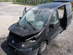 Požár Fiatu Scudo u Lišova