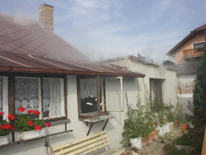 Požár domku na Dobré Vodě