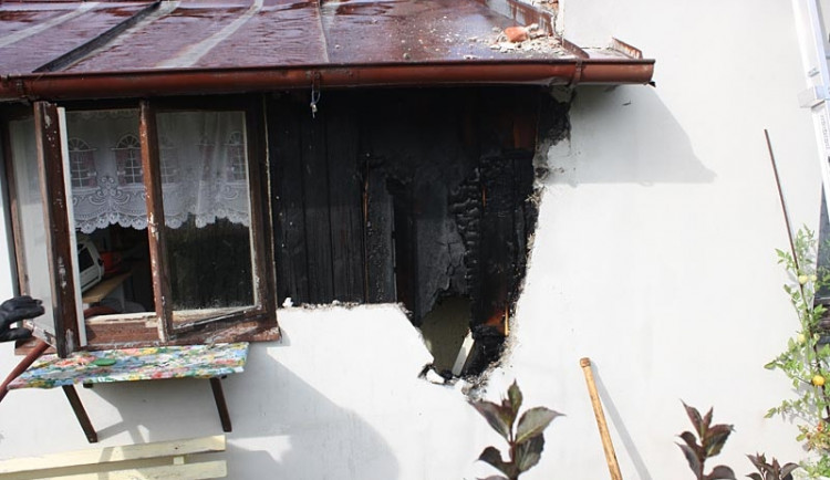 Požár domku na Dobré Vodě