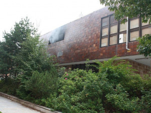 Požár výrobny lahůdek v Týně nad Vltavou