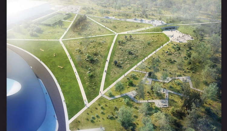 Celkový pohled na park ve Čtyřech Dvorech