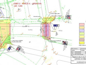Výstavba přejezdových prahů v ulici Karla IV.